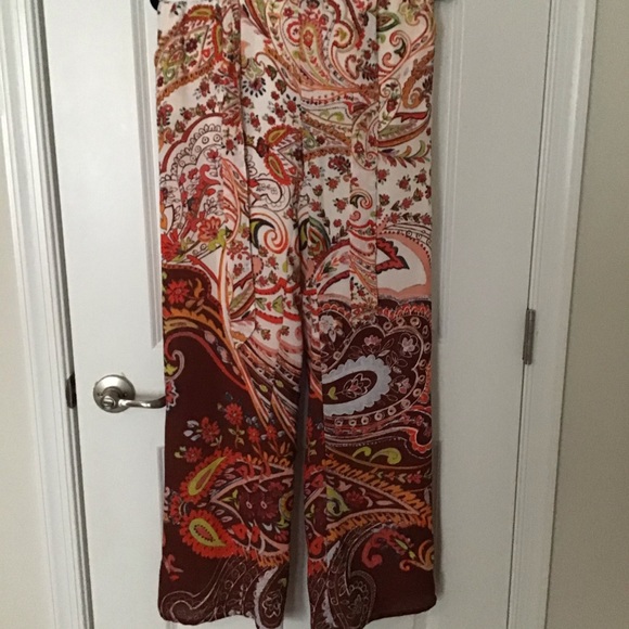 Bohemian Patterned Pants W/ Matching Belt - Picture 1 of 1